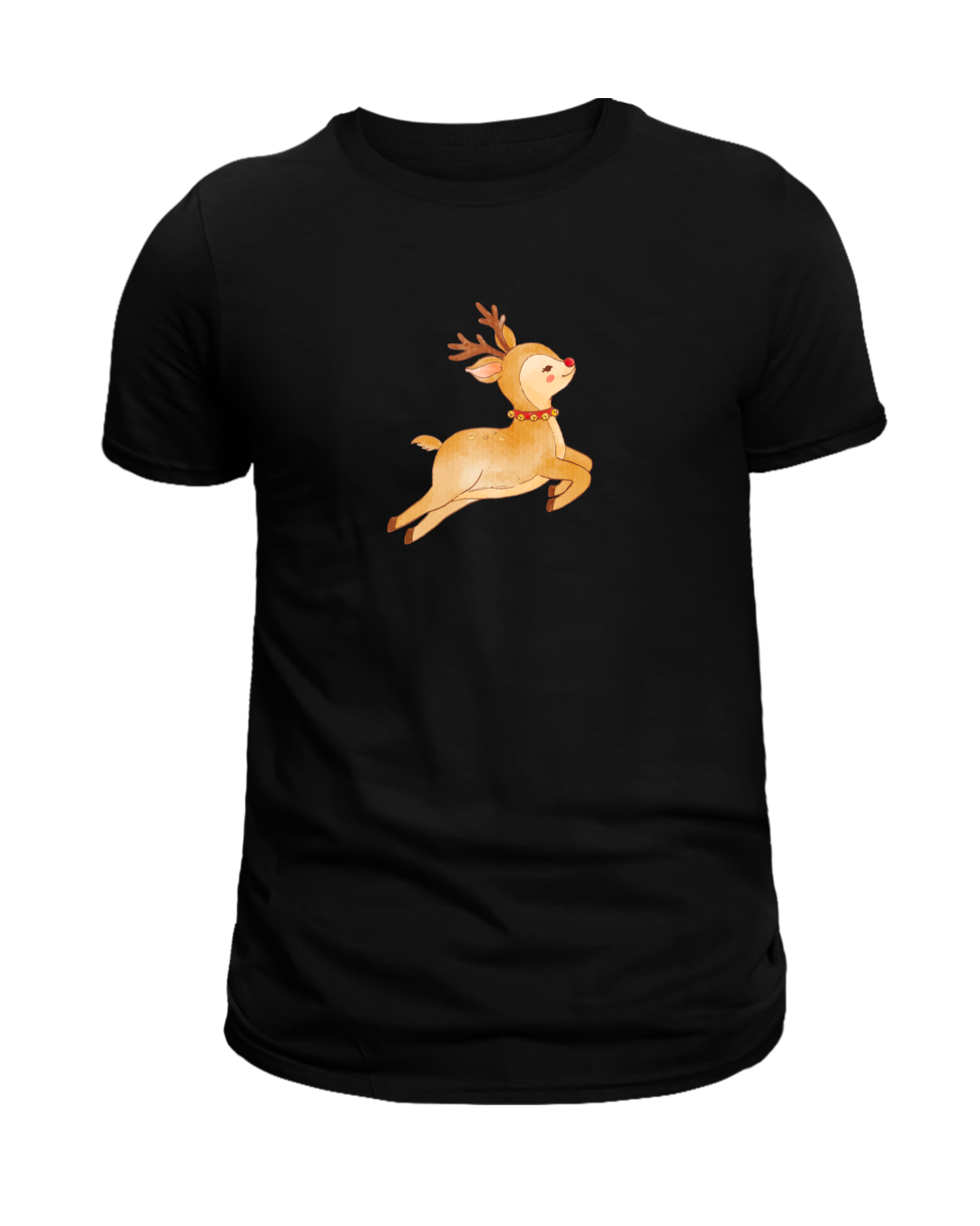 Jumping Reindeer Blk Shirt